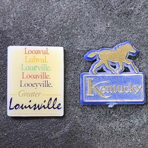 Lot of 2 Kentucky State Collectible Lapel Pins Louisville Horse KY
